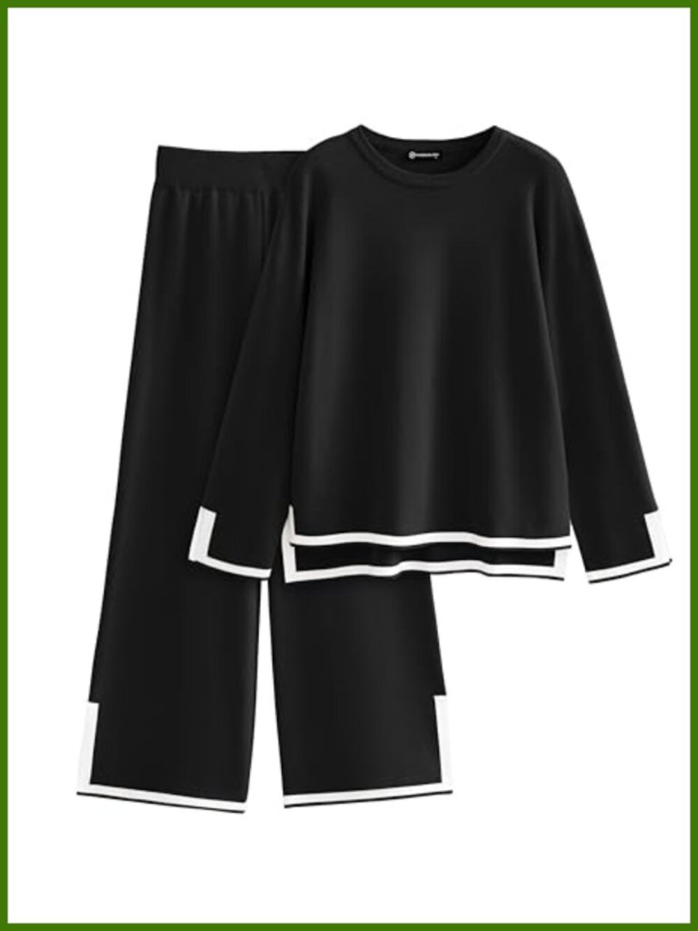 Knit Sweater Set 2 Piece Wide Leg Pants Travel Outfit